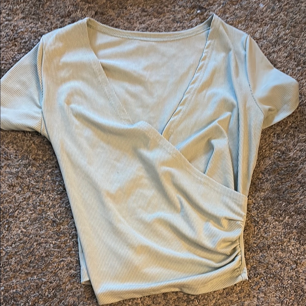 Elegant sea foam green Wrap Top